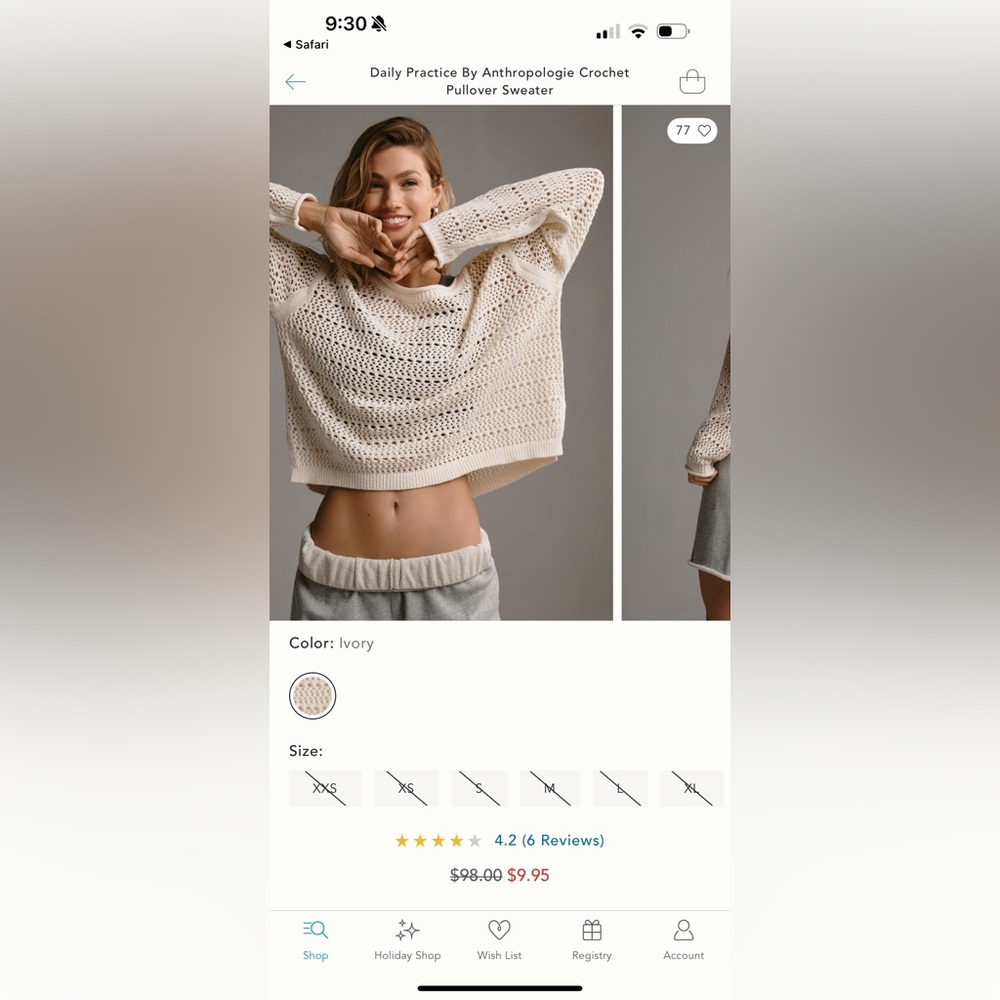 Daily Practice by Anthropologie Crochet Pullover Sweater - Picture 10 of 10